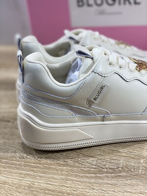Blugirl Blumarine Damen Sneaker Wow Leder Sand Casual Schuhe