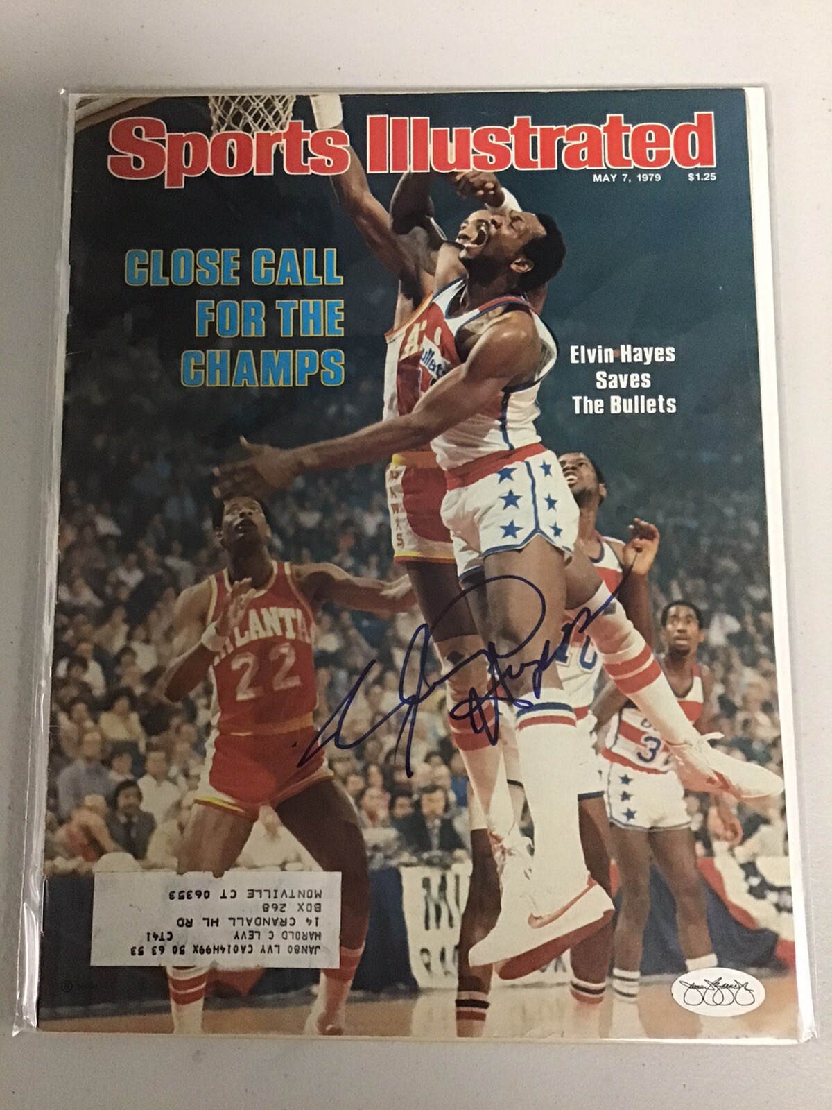 Elvin Hayes Autographed Signed Sports Illustrated Mag Basketball Bullets HOF Auto JSA 5/7/79 