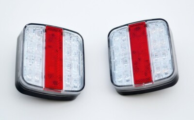 Lot De 2 Paires De Feux Arrière LED Pour Camion - 12V, Style Hamburger, Neuf, Marque Générique
