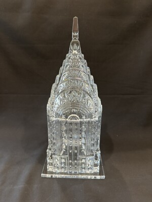 12'' Shannon 24% Lead Cut Crystal  Chrysler Building NYC Chip On Base See Pic