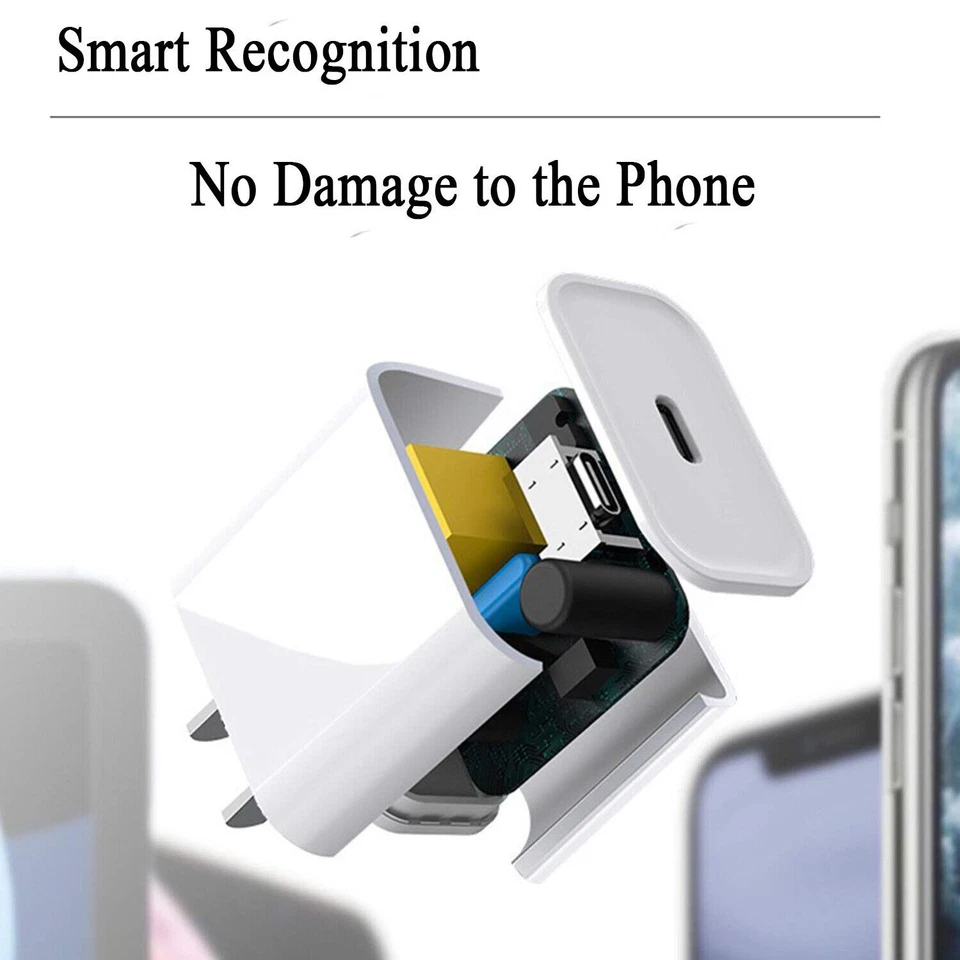 Lote 20W USB Tipo C Adaptador de Corriente Cargador Rápido Cubo Bloque para iPhone 14 13 8 iPad Foto 2 de 4