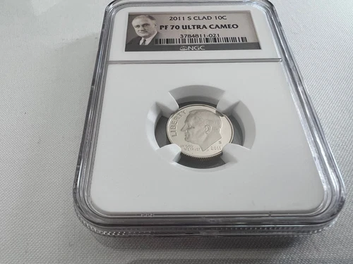 2011-S CLAD ROOSEVELT DIME NGC PF70 U.C. "PORTRAIT LABEL "TOP POP" 