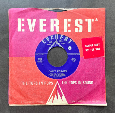 7'' Patsy Cline - I Can't Forget / I Don't Wanta - US Everest Promo