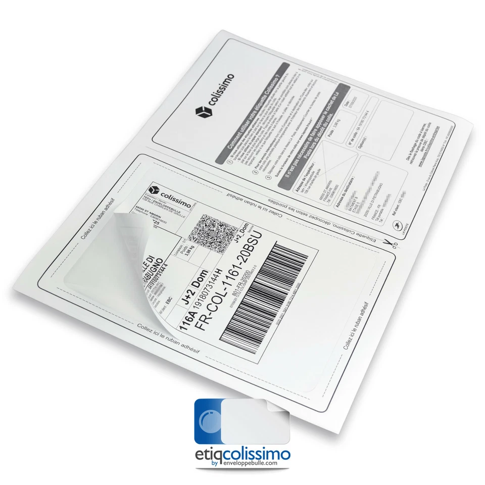 Planches A4 avec étiquette COLISSIMO intégrée 164 x 120 mm - Immagine 4 di 4