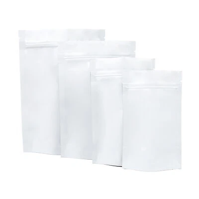 QQ STUDIO 100/500 Matte White Mylar Favor Bags, Cookie Packaging Bags, Smell Proof Pouch