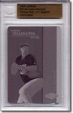 2006 Carlos Villanueva Rookie Printing Press Plate RC BGS 1/1