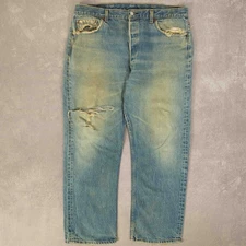 Levi's Vintage Distressed Relaxed Fit Jeans W36 L28 Men's Blue Denim