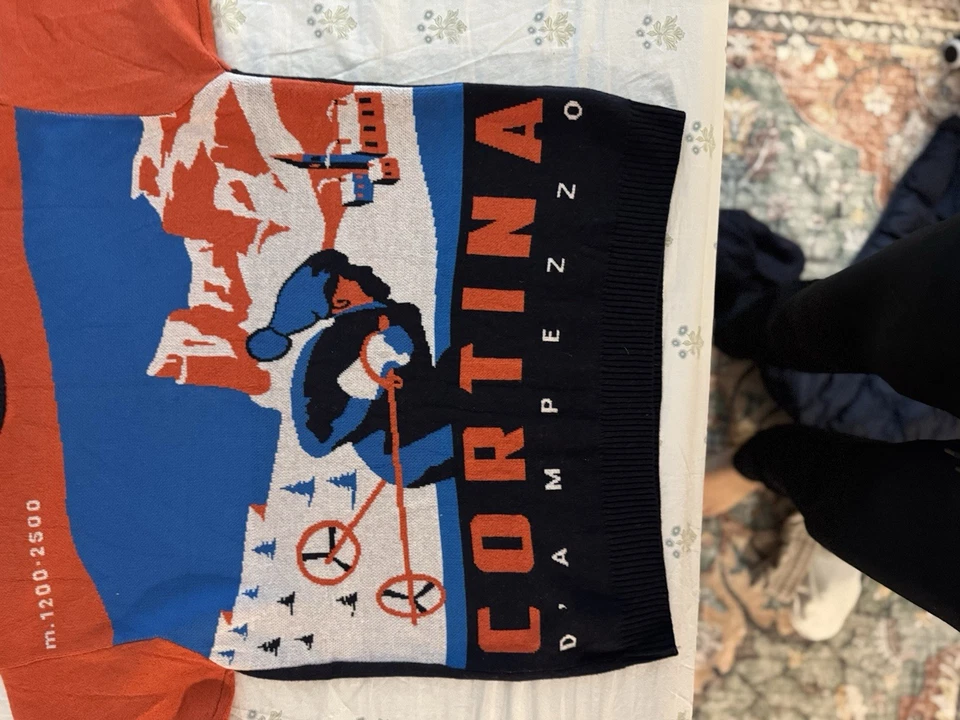 United Colors of Benetton - Suéter Gráfico Esquí Cortina d’Ampezzo (L) Raro Foto 2 de 4