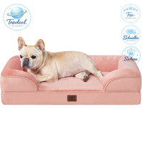Hundebett OrthopäDisch Memory Foam 76X51Cm Waschbar Wasserdicht Rutschfest Rosa