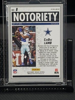 2025 Panini Mosaic CEEDEE LAMB Notoriety Mosaic Orange Prizm #8 | eBay