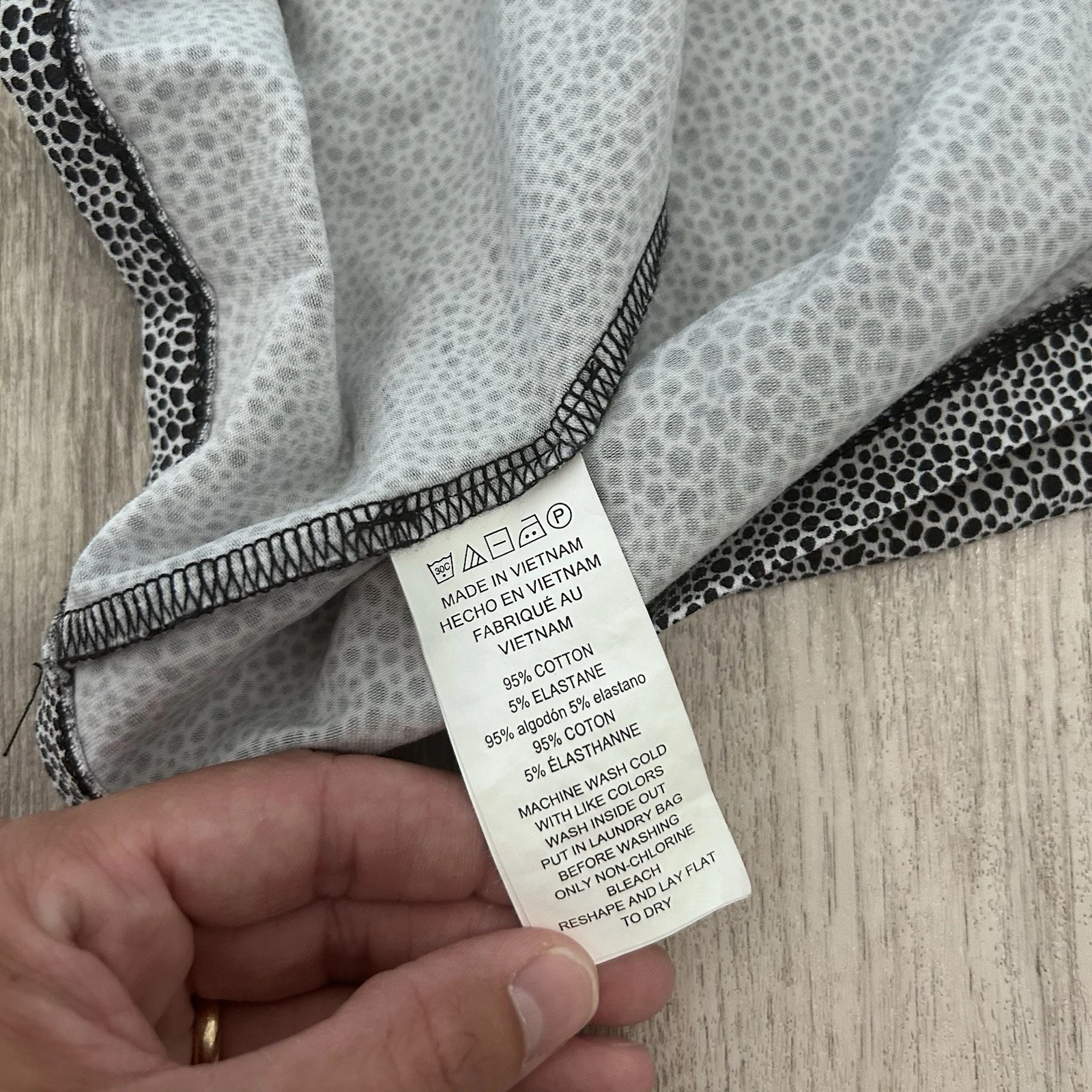 Michael Kors T Shirt Vestito Donna Taglia 2 Cotone Bianco e Nero Maculato Midi