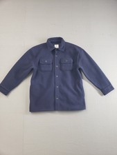 Gap Unisex Teen Jacket 14-16 Navy Blue Fleece Chest Pocket Button Casual Warmer