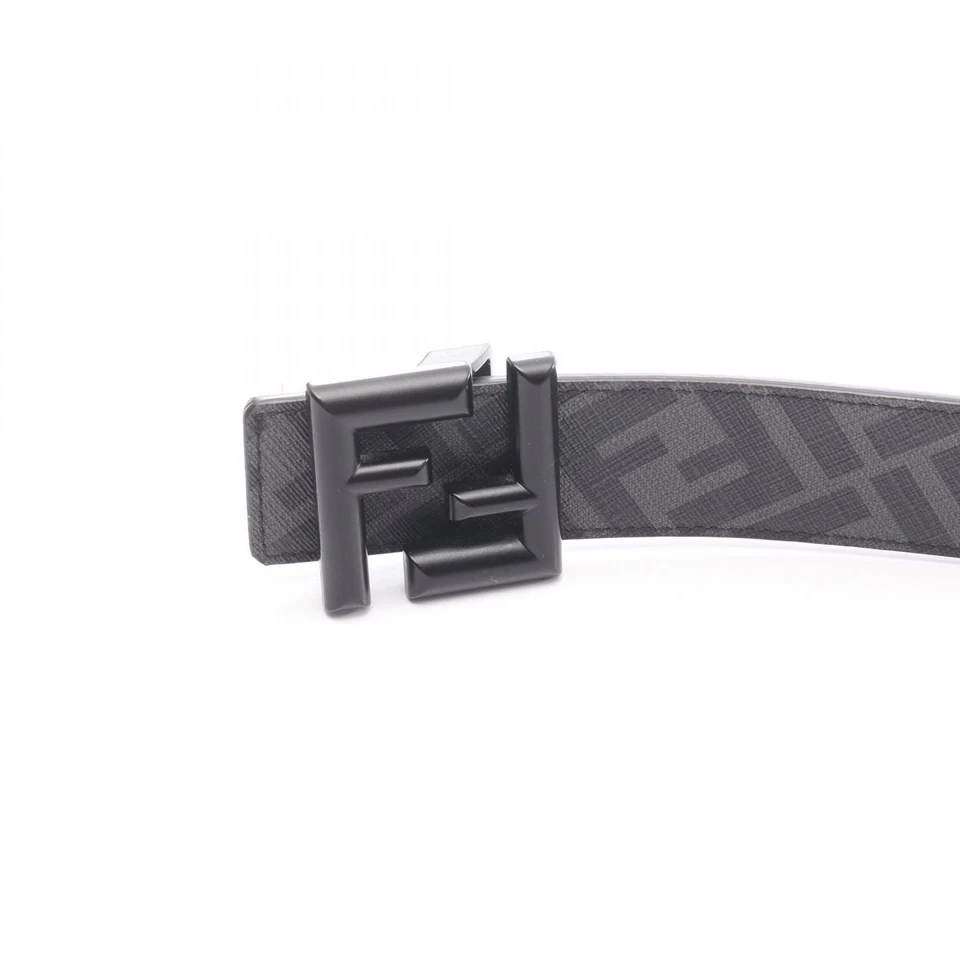 Ceinture carrée réversible FENDI FF cuir noir occasion femme 102 cm - Photo 2/4