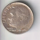 1962-P ROOSEVELT DIME 10¢ PHILADELPHIA 90% SILVER COIN UNITED STATES OF AMERICA
