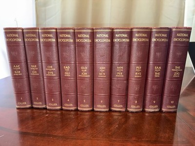 Vintage The National Encyclopedia Collier 1944 10 Volumes Complete Illustrated