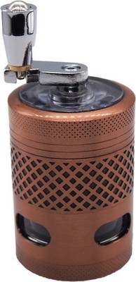 1.5'' 4 Piece Spice Crusher Hand Crank w/ Windows Pocket Size Herb Grinder small