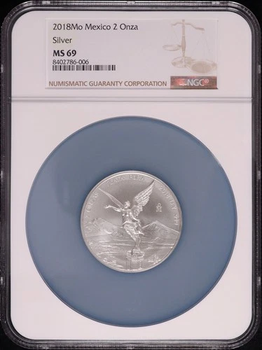 2018-Mo Mexico Silver Libertad 2 Onza NGC MS-69