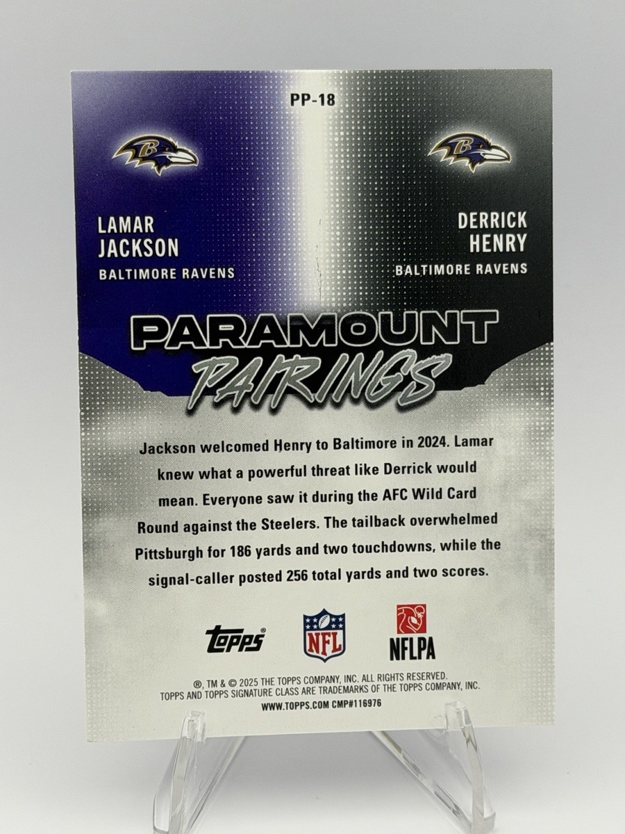 2025 Topps Signature Class PP-18 Lamar Jackson Derrick Henry