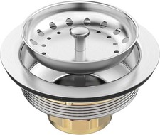 Heavy Duty 3-1/2" Stainless Steel Kitchen Sink Drain Assembly w/ Strainer Basket