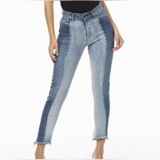 Revice Two-Tone Denim Jeans Made in USA Distressed Hem Size 29