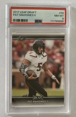 2017 Leaf Draft Patrick Mahomes #56 Rookie Card PSA 8 NM-MT