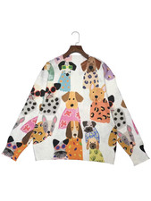 Unisex Funny Dogs Print Ugly Sweater Casual Jumper Crewneck Pullover