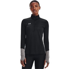 Under Armour Women's Locker Half Zip Long Sleeve. Black Gray. Large. Brand New