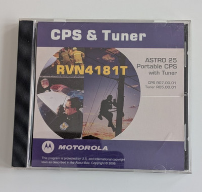 Motorola OEM CPS Tuner CD Software RVN4181T - Astro 25 - R07.00.01 R05.00.01
