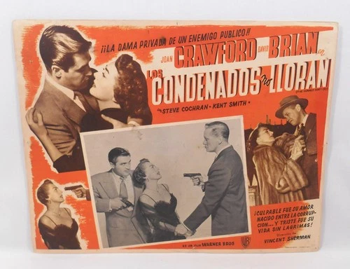 THE DAMNED DON'T CRY 1950 Mexico Lobby Card Joan Crawford David Brian Film Noir