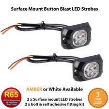 Surface Mount Led Hide Away Lights Amber White Recovery Strobe Beacon 12v 24v