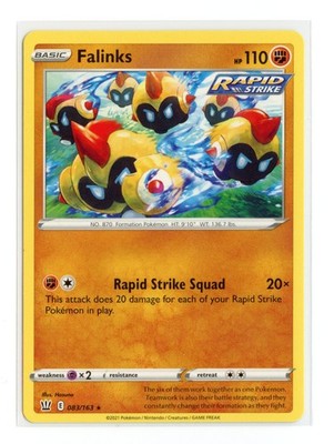 Falinks 083/163 Rare Normal SWSH05: Battle Styles Pokemon NM