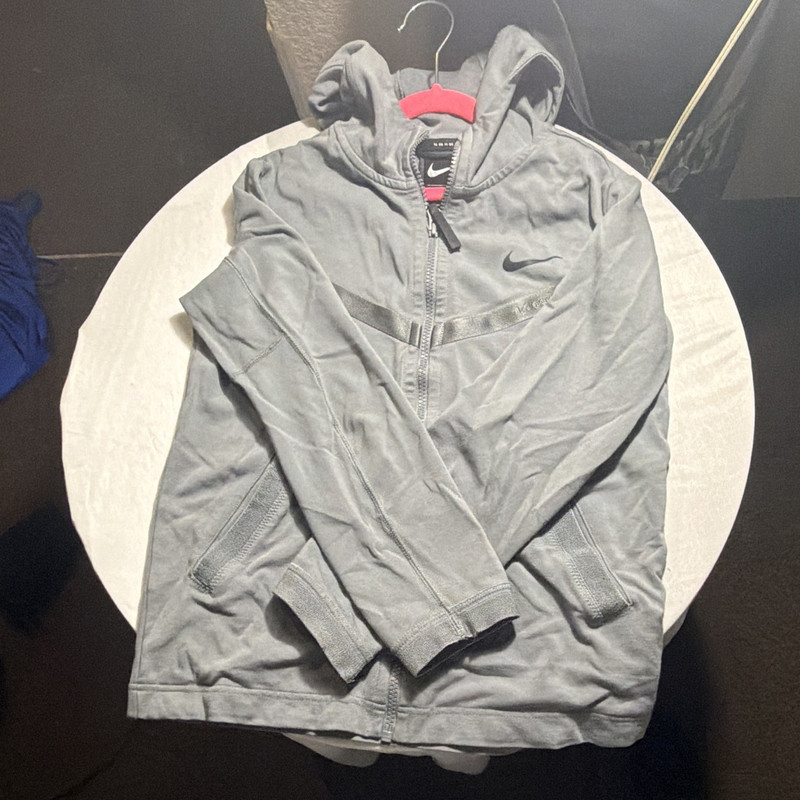 Nike Tech Fleece Gray Hooded Full-Zip Track Jacket w/ Pockets Men's M