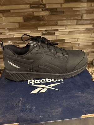 Reebok Work Fusion Flexweave RB4300 Men 8 Wide Black Comp Toe Athletic Shoes