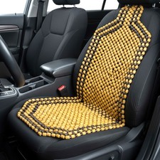 Vintage 70s Therapeutic Wooden Beaded Car Seat Cover Retro