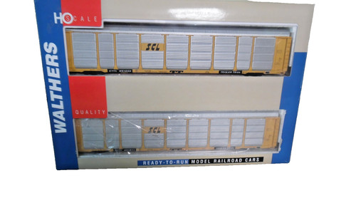 WALTHERS 932-24868 Seaboard Coast Line THRALL 89' TRES NIVELES AUTO PORTADOR PAQUETE 2 | Condition: New