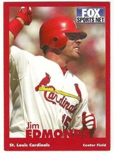 2001 Fox Sports Net Cardinals JIM EDMONDS Team Issue ODDBALL Card RARE SGA