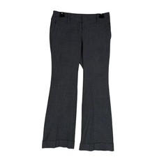 Ann Taylor Signature Fit Pants Womens 0P Gray Check Cuffed Dress Twill Stretch