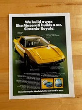 1973 Print Ad Simoniz Royale Maserati
