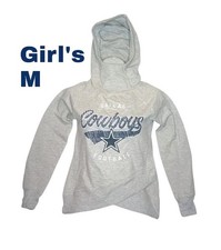 New Dallas Cowboys Authentic Girl's Hooded Sweatshirt Medium Gray Lightweight