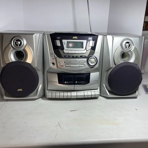 Vtg JVC PC-X250 Boombox CD Player Dual Cassette Player AM FM Tested. No Cord