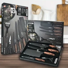Stainless Steel Kitchen Knives Set 6pc Chef Knife Set Wooden Handle