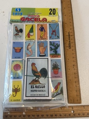 20 cartas de lotería mexicana gacela card game 