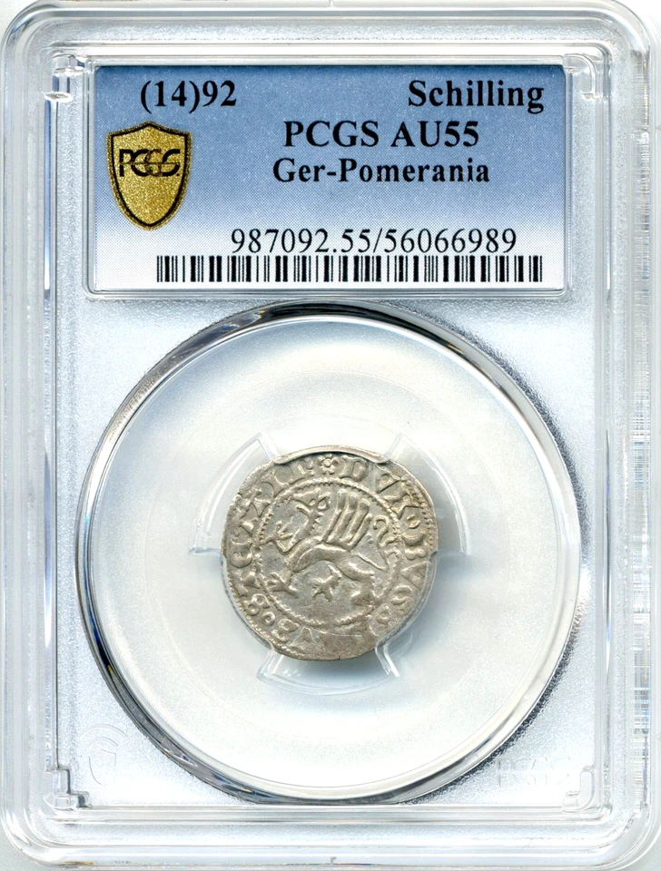 1492 Schilling Germany - Pomerania, Bogislaus X - PCGS AU55, solo finest - Image 3 of 4