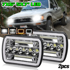 Fit Toyota Hilux 88-97 Pickup 82-95 Pair 5x7 7x6 Led Headlights Hi-lo Beam