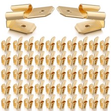 50 Pcs Piggyback Spade Connectors, 3 Way Adapter Dual Male to Single Female Bras