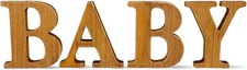 Small Wood Baby Letters for Rustic Baby Shower Decorations Gender Neutral Bab...