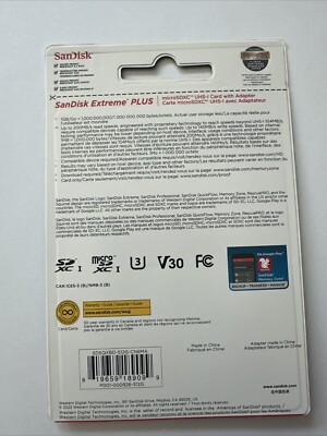 SanDisk Extreme Plus 512GB 200MB/s microSD Memory Card SDSQXBD