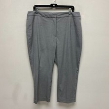 Talbots Womens Gray High Rise Heritage Natural Waist Straight Crop Pants 16W $90