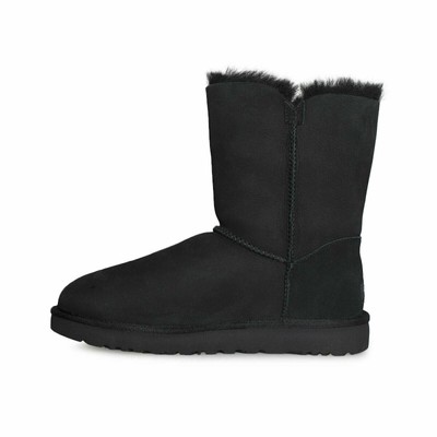 UGG AZALEA CHARM BLACK SHEEPSKIN SUEDE CLASSIC SHORT WOMENS BOOTS 