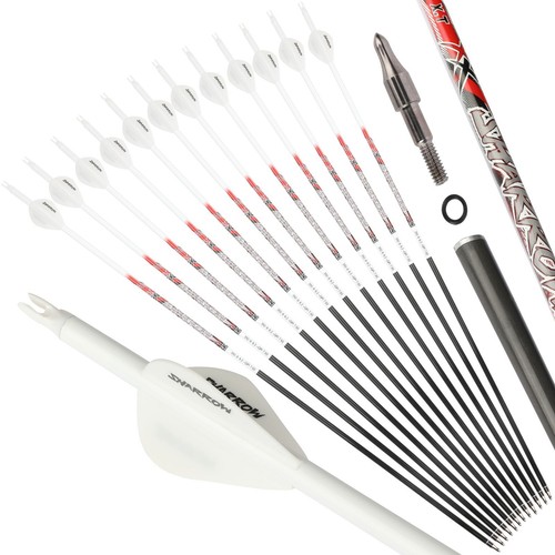 2" Feathers Pure Carbon Arrows ID6.2 SP300-800 Archery Bow Hunting Shoot Target - Picture 19 of 24